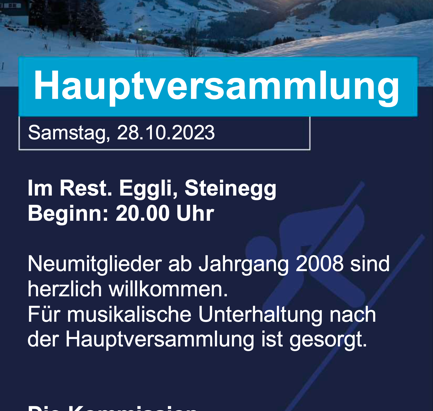 ❗ 90. Hautversammlung - Heute Samstag 20:00 Uhr, Restaurant Eggli 🎵🥗🎉