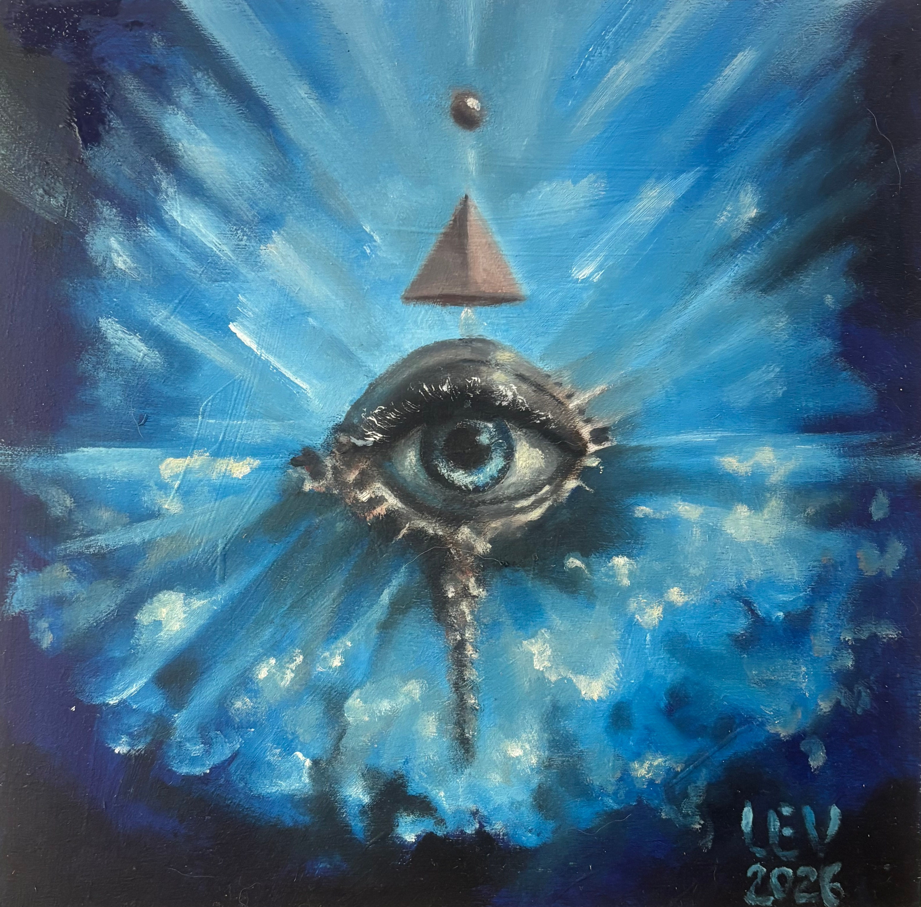 Vista frontal de "Dios que todo lo observa"