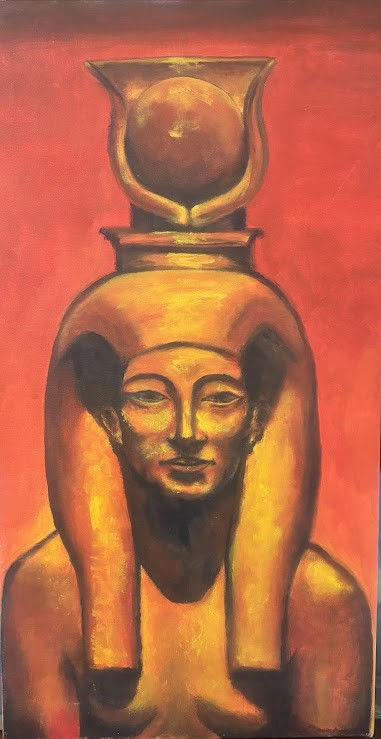 Vista frontal de "diosa Hathor"