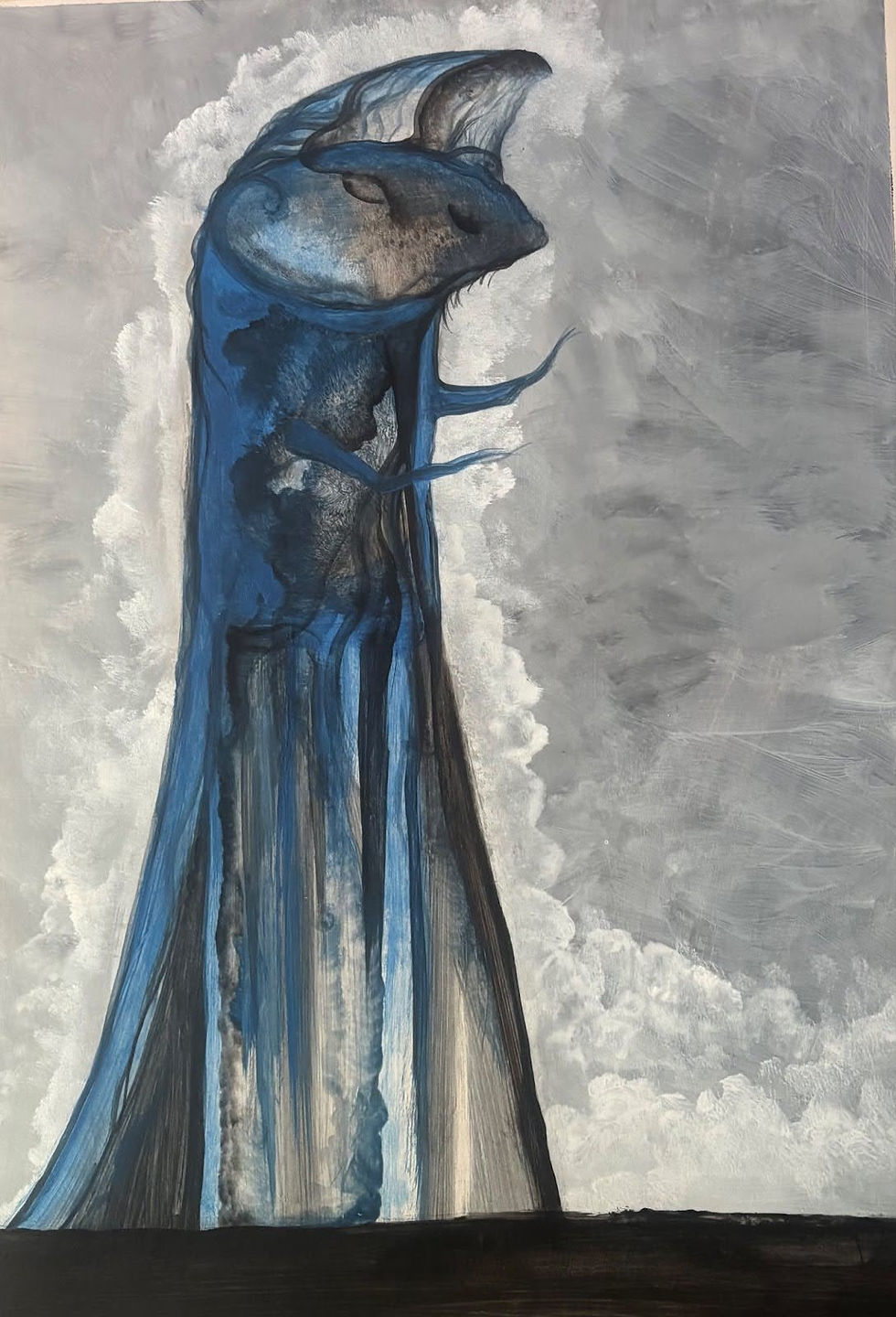 Vista frontal de "Entidad azul"