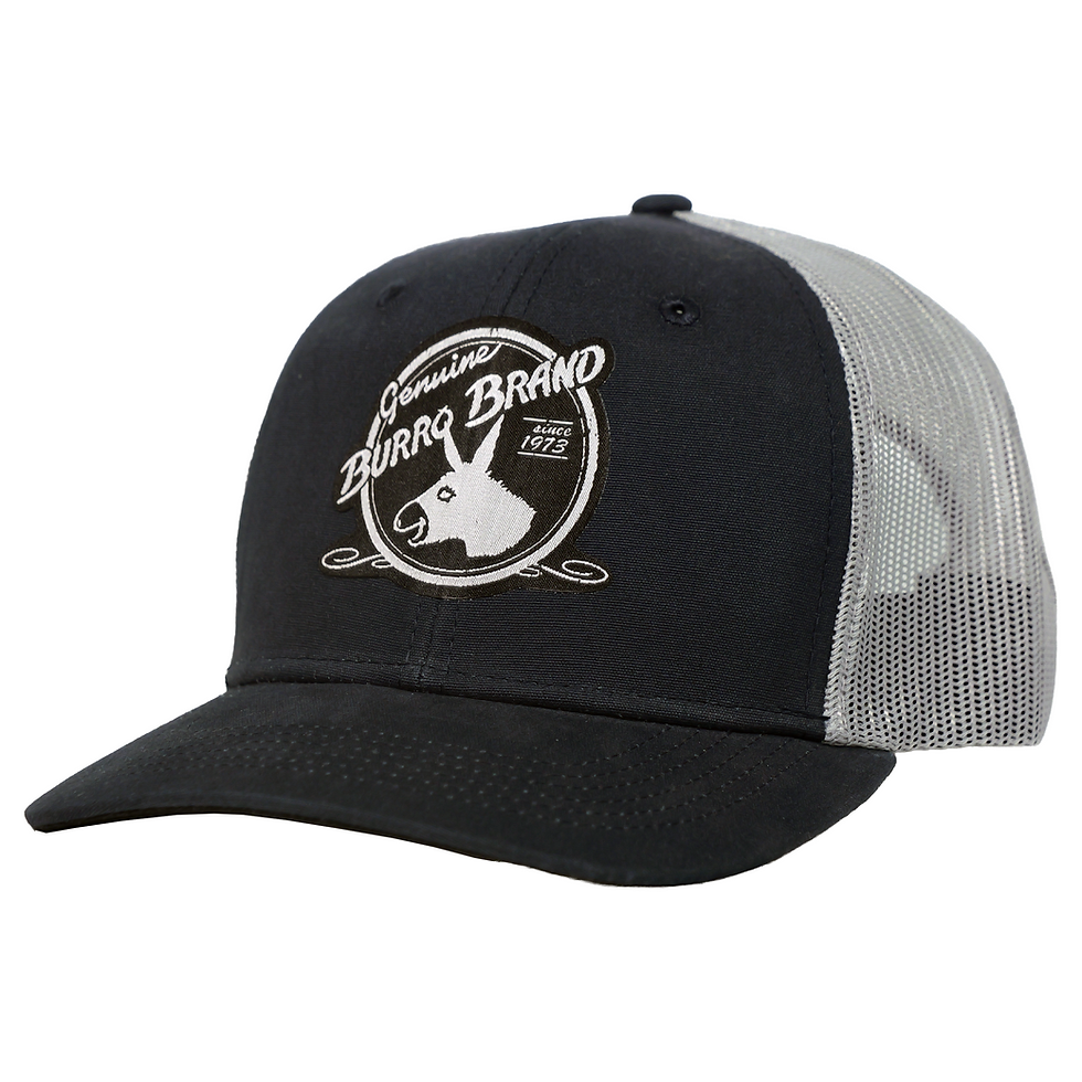 Thumbnail: NEW Hat - Burro Brand Navy Trucker w/White yoke logo woven patch