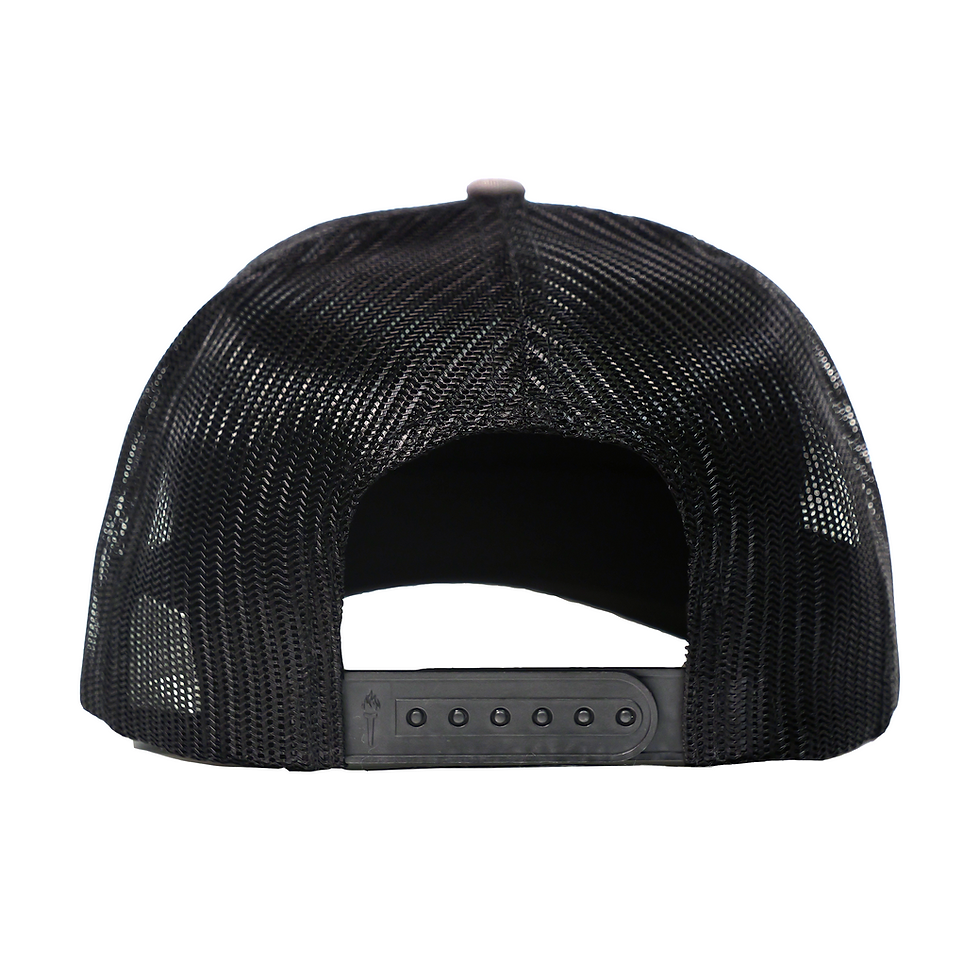 Thumbnail: NEW Hat - Charcoal Trucker W/Yoke Logo Faux Leather Patch