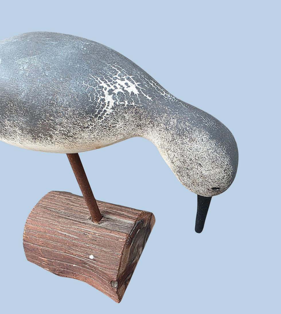 Thumbnail: Curlew Shorebird Wooden Decoy by Jamie Hand from NJ
