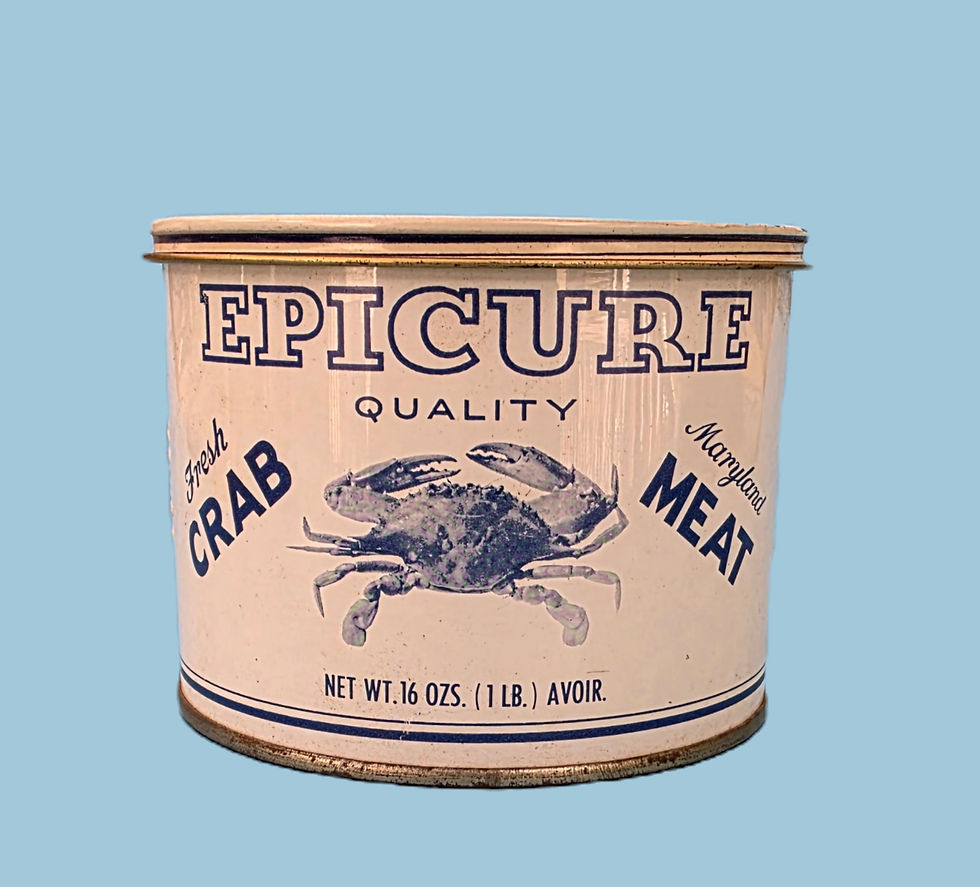 J. M. Clayton Crab Meat Tin Cambridge Maryland Epicure Brand
