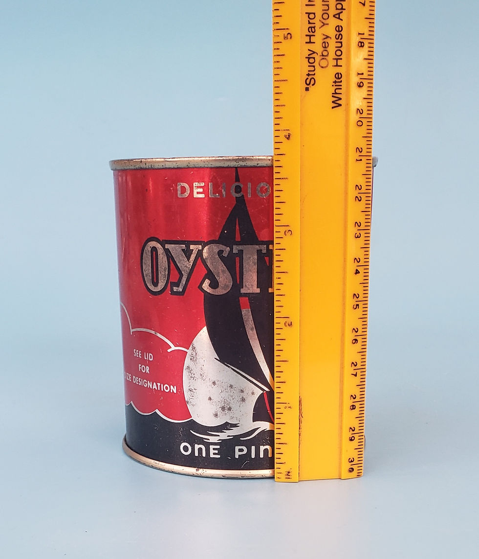Thumbnail: Pint Oyster Tin Can from F & H Benning Co. in Galesville Maryland