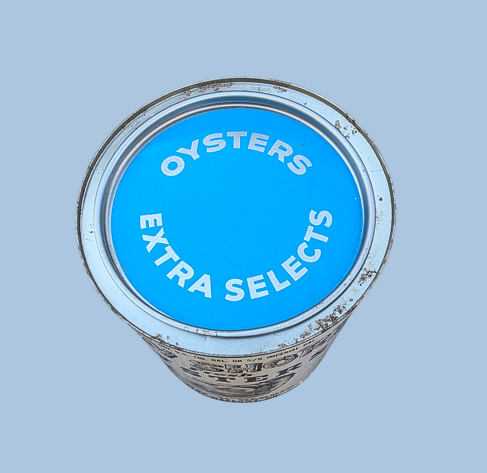 Thumbnail: Vintage advertising oyster tin can