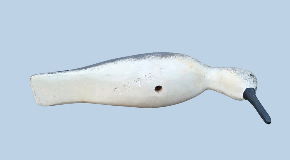 Thumbnail: Branded shorebird decoy by Jamie Hand from Goshen NJ