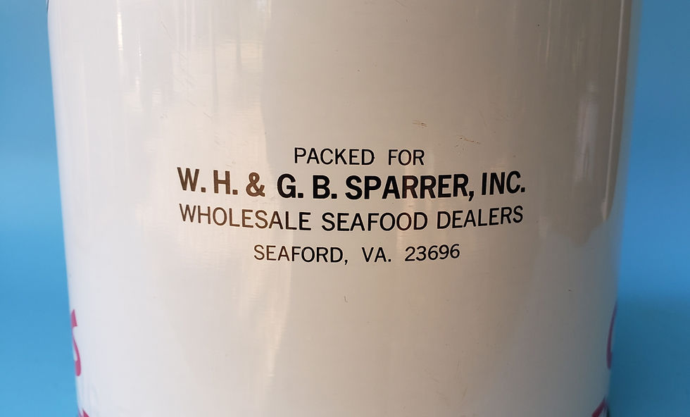 Thumbnail: Sparrer Gallon Oyster Can from Seaford VA