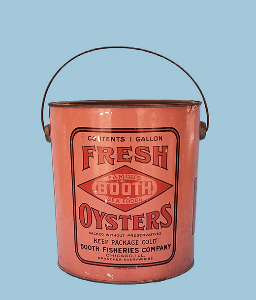 Booth Gallon Oyster Tin Can | Wye River Antiques