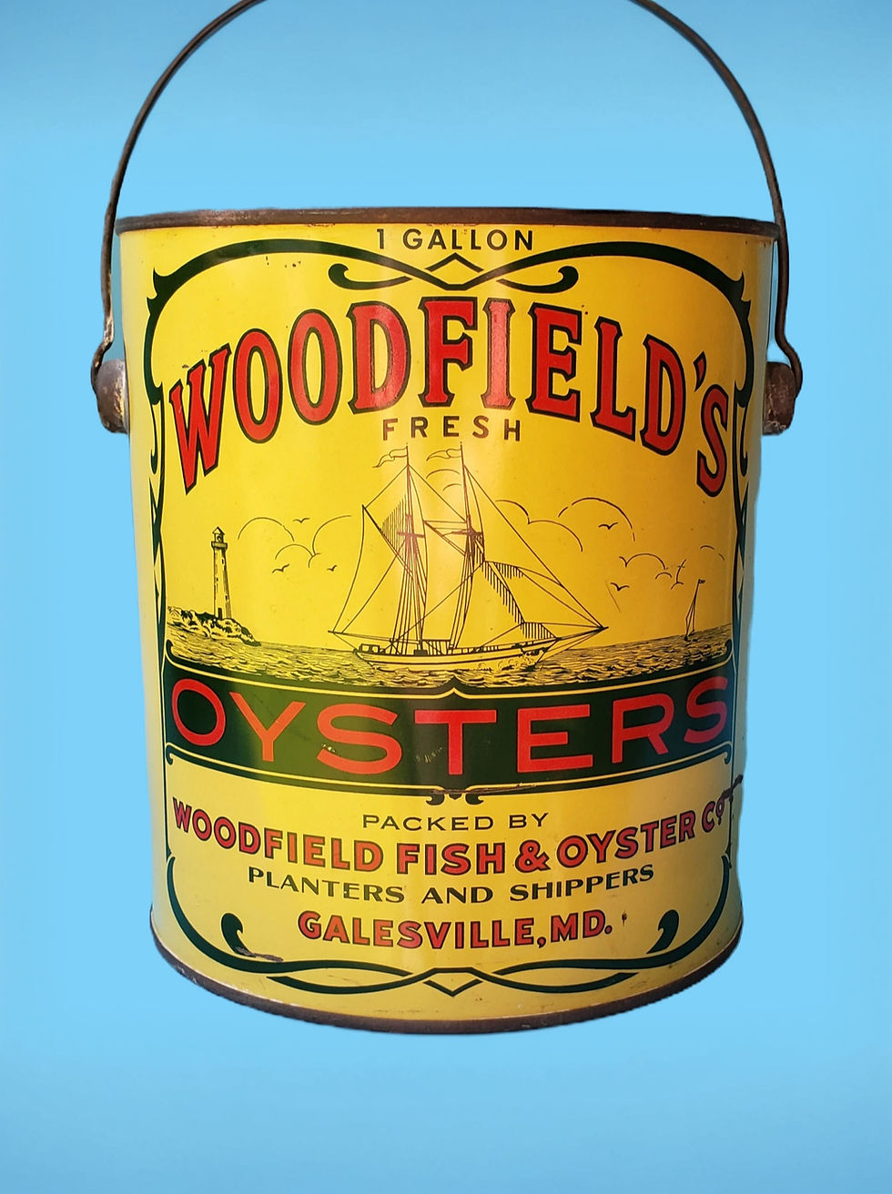 Thumbnail: Vintage Woodfield oyster tin from Galesville MD