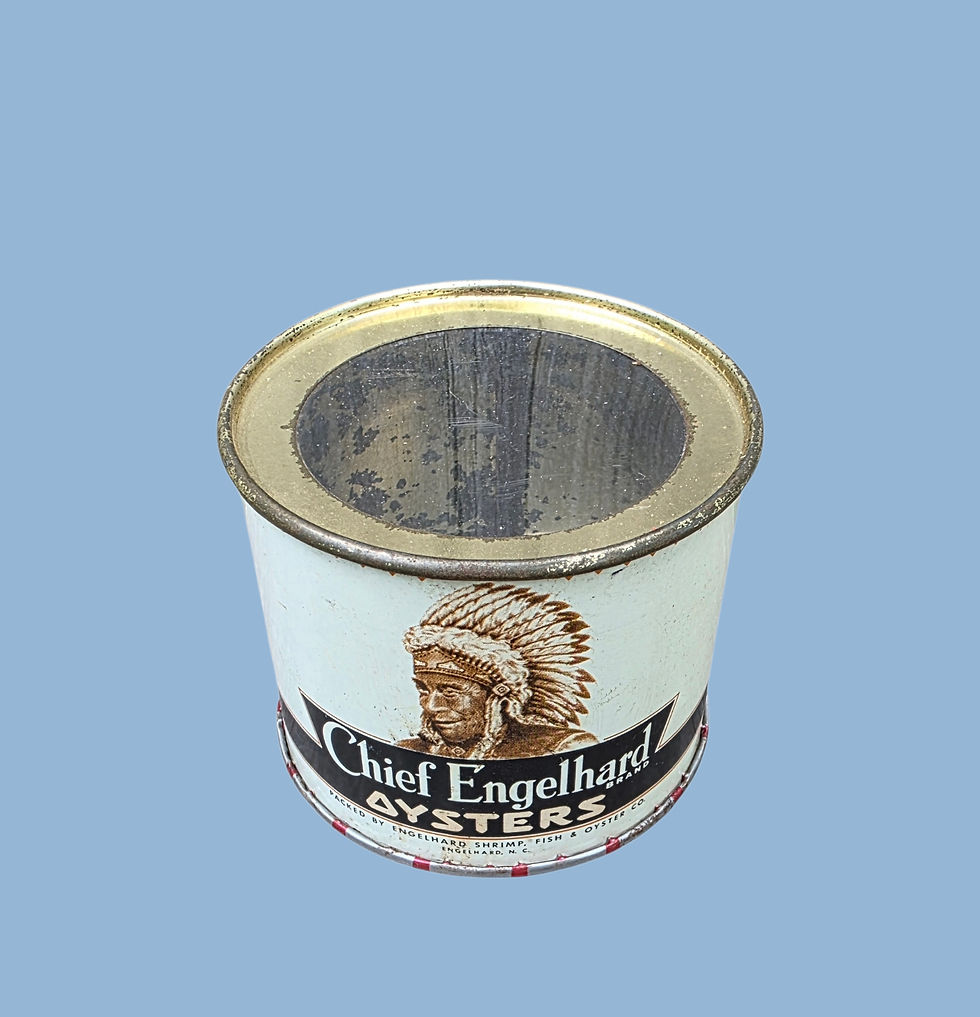 Thumbnail: Old oyster tin cans at wyeriverantiques.com