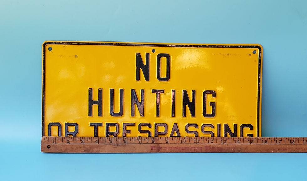 Thumbnail: No Hunting Tin Sign