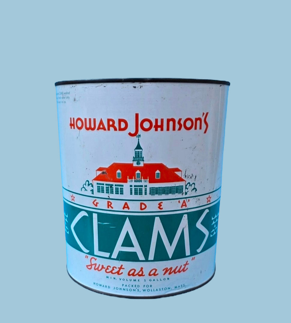 Vintage Howard Johnson clam can advertising memorabilia