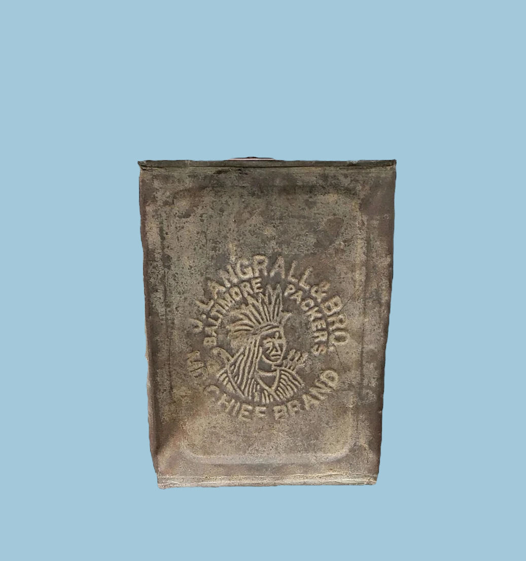 Maryland Chief  Brand Square Quart Oyster Can