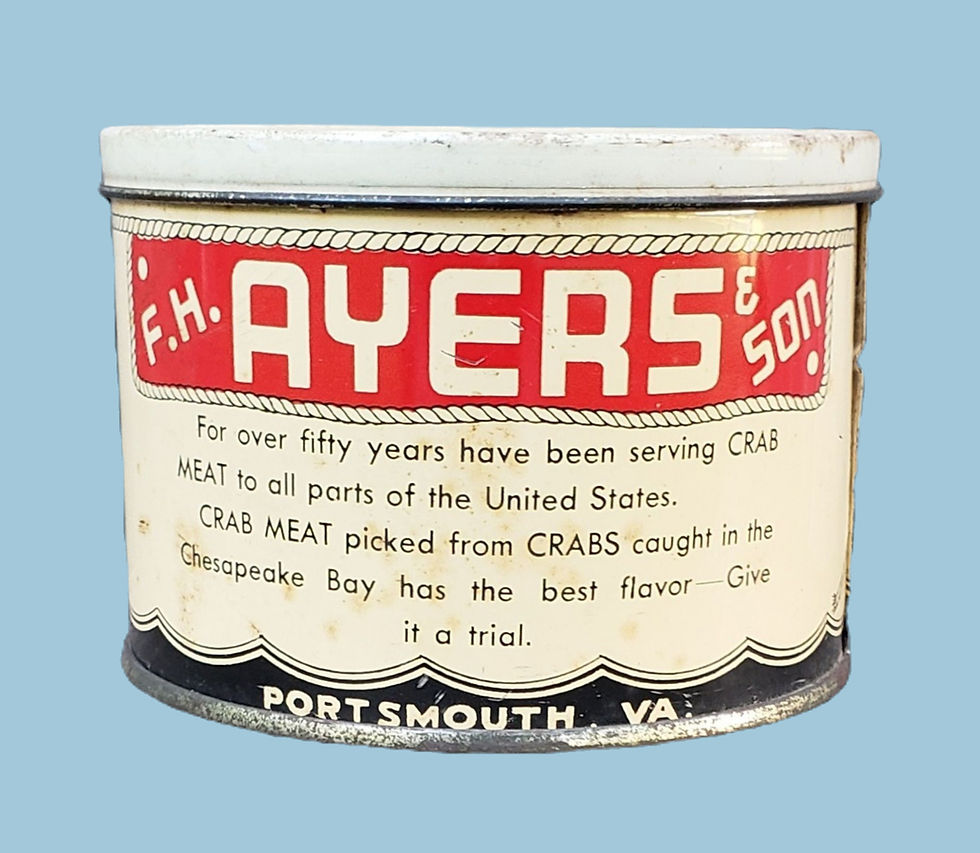 Thumbnail: F.H. Ayers & Son Crab Meat Tin Can from Portsmouth VA