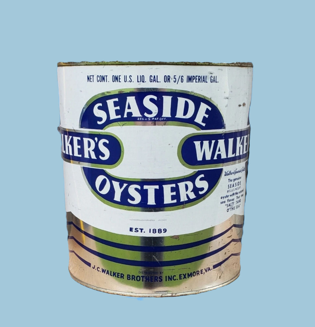 Walker Seaside Gallon Oyster Tin from Exmore VA