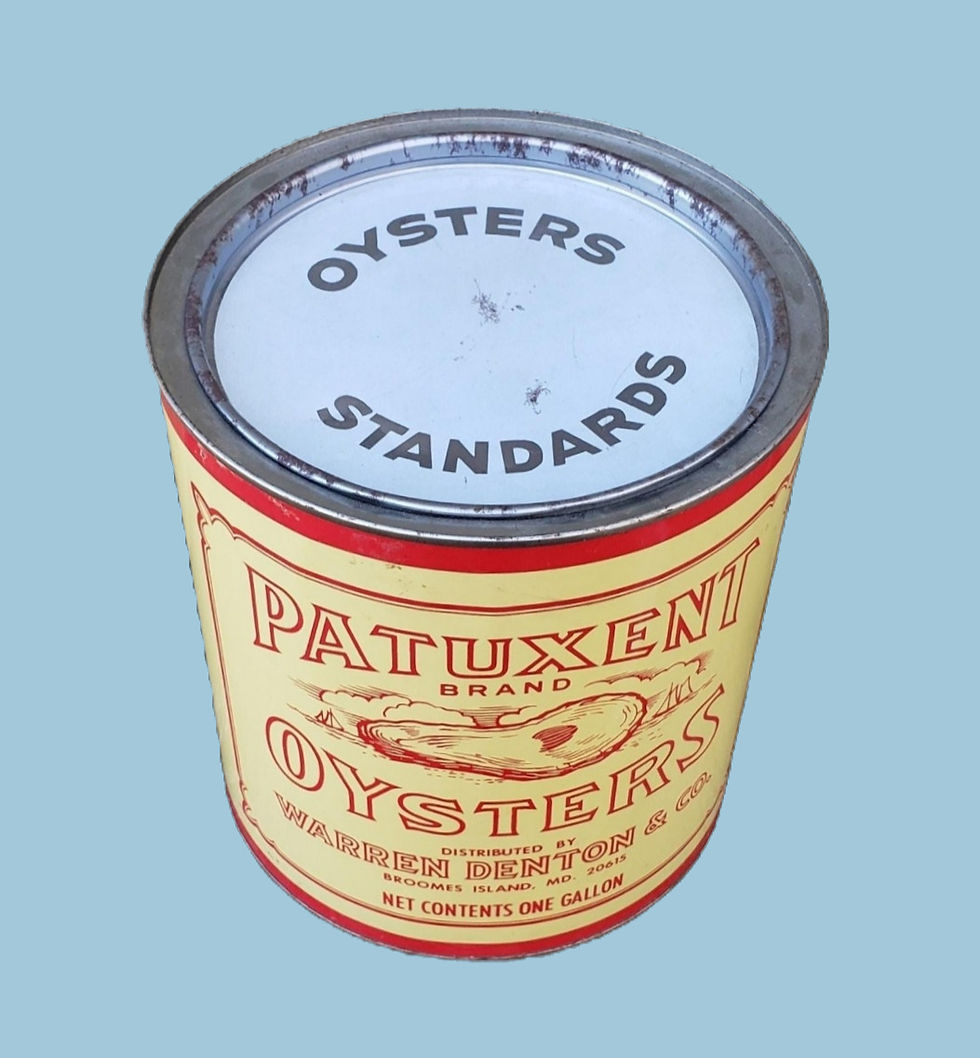 Thumbnail: Patuxent Brand Gallon Oyster Tin from Warren Denton Oyster Co. at Broomes Island