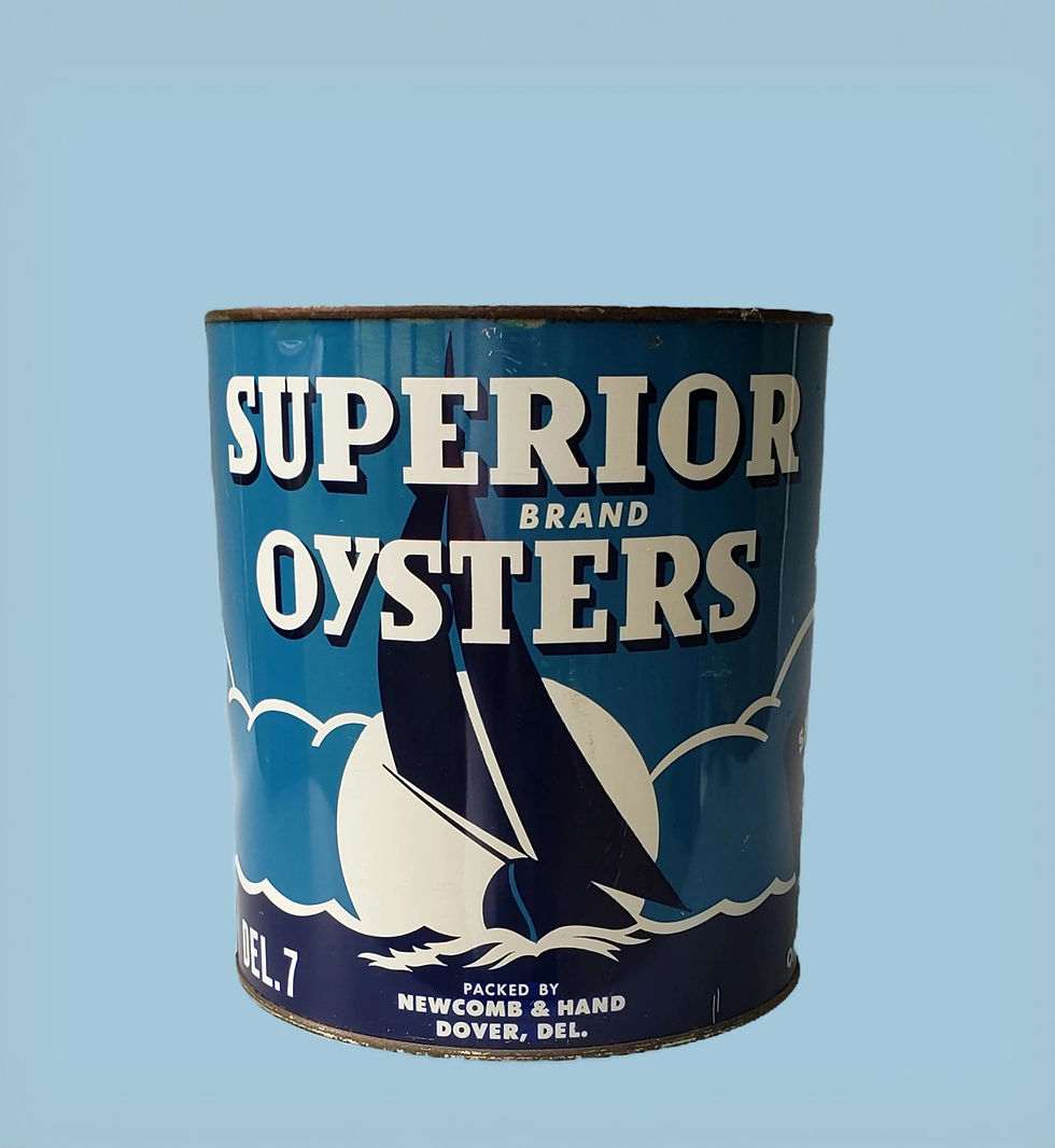 Superior Brand Gallon Oyster Tin from Newcomb & Hand in Dover, DE