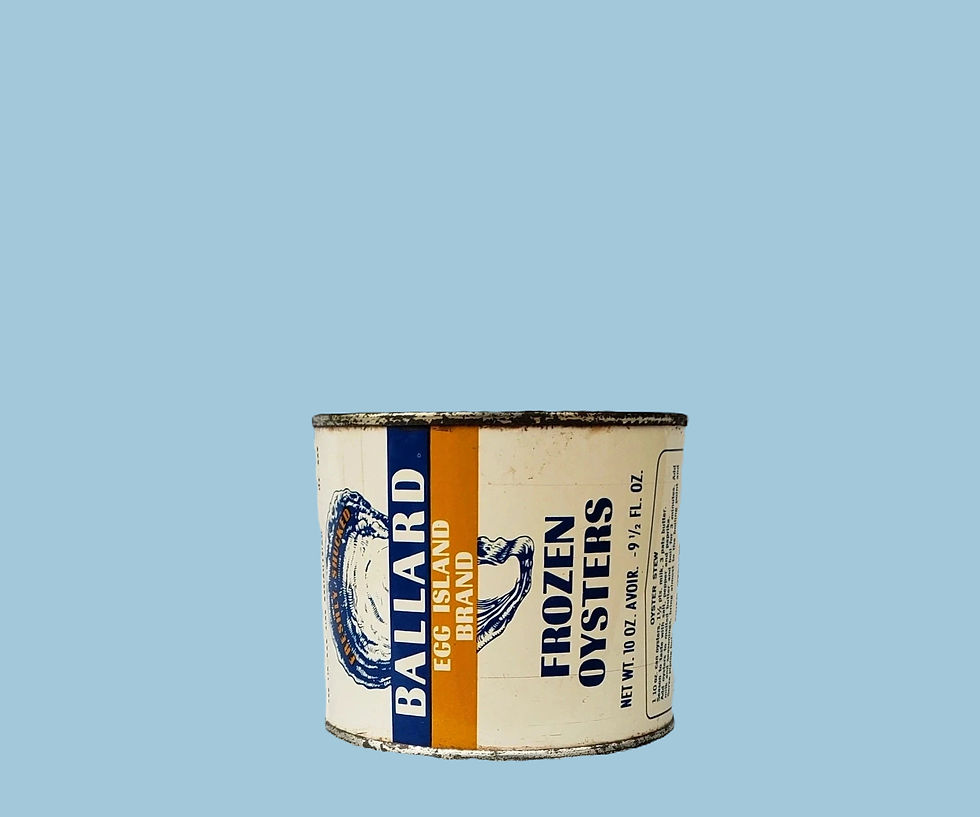 Vintage seafood advertising can from Ballard in Norfolk VA