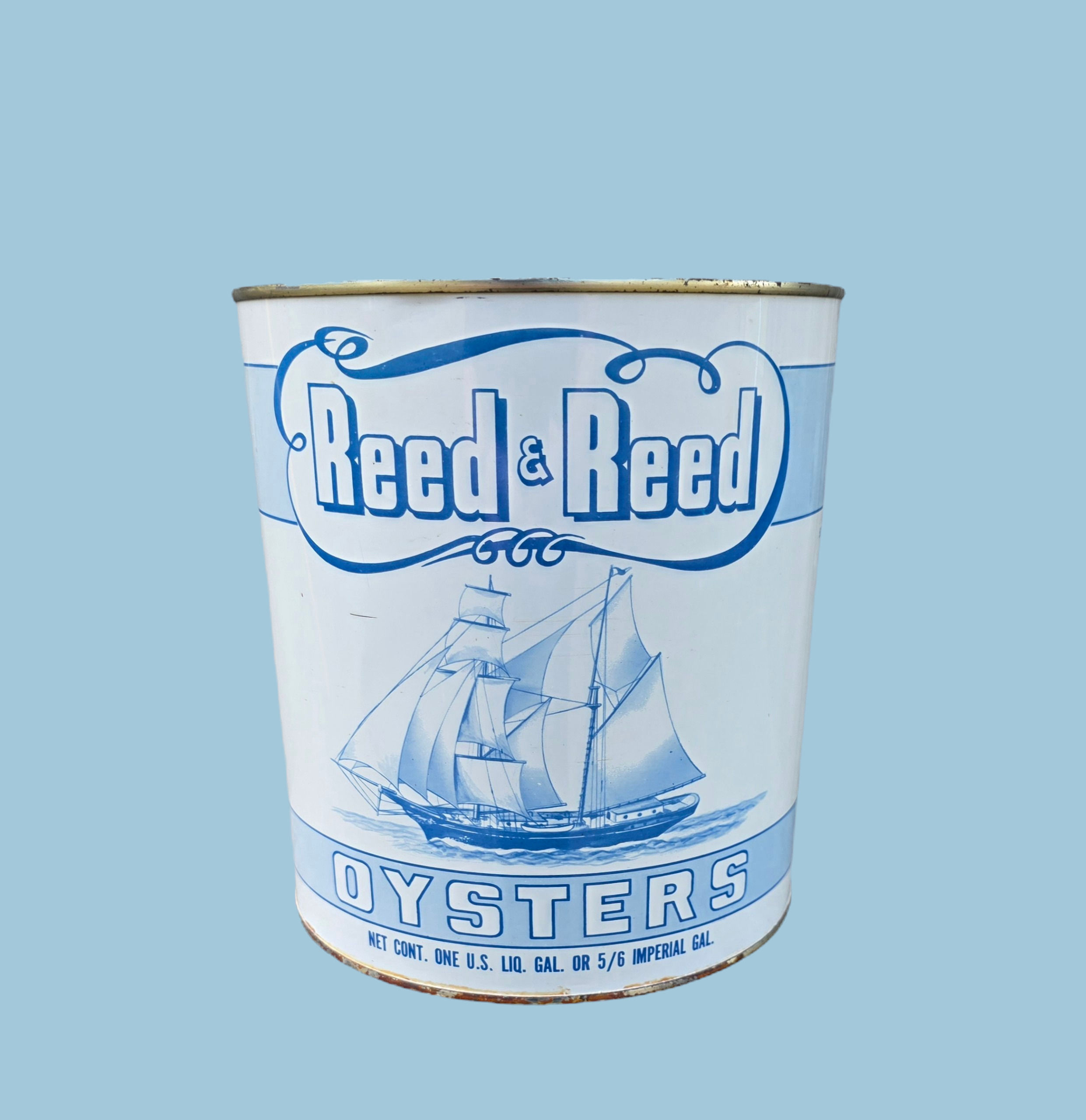 Vintage Reed & Reed oyster tin from Port Norris NJ
