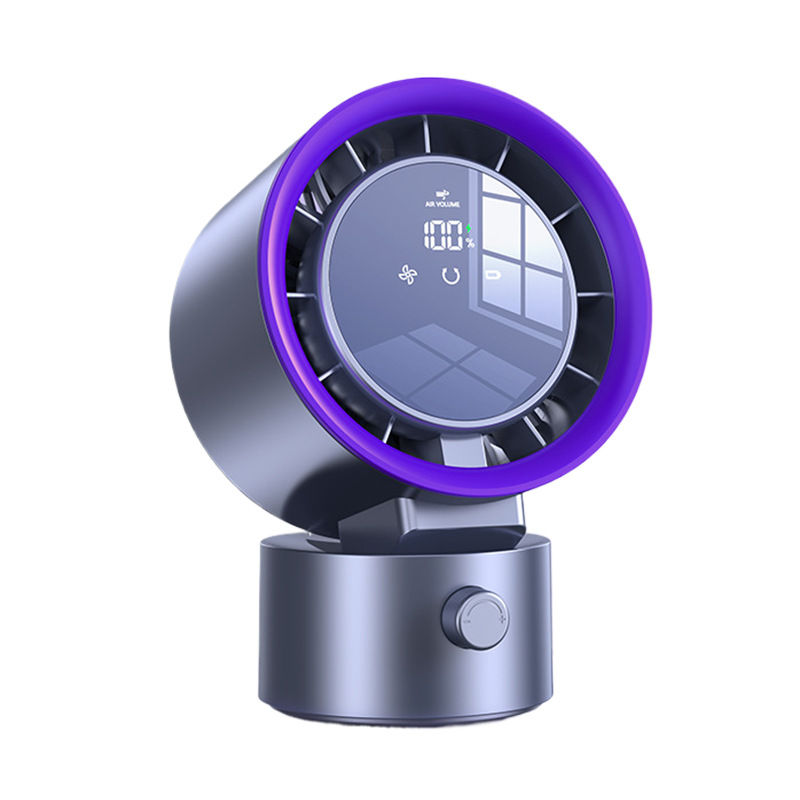 Smart Portable Desktop Fan with Digital Display and LED Light
