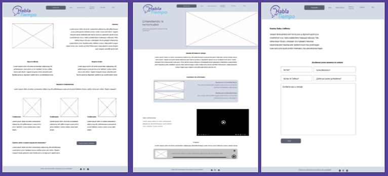 Wireframes de web MHMT