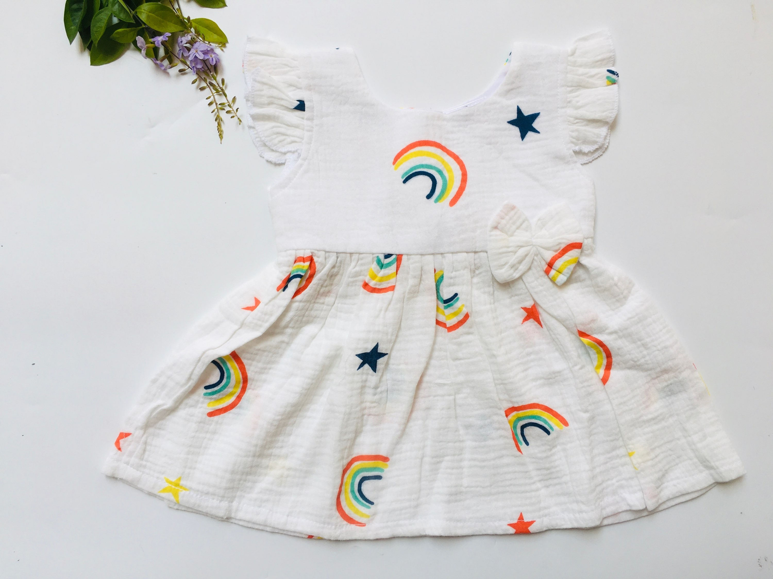 Rainbow Theme Muslin Frock 
