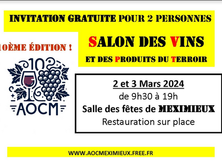 Salon des vins et des produits du terroir Meximieux 2024