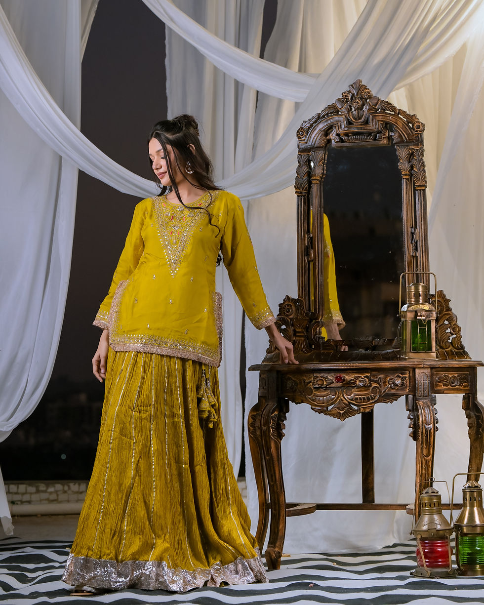 Thumbnail: NL12  YELLOW GREEN LEHENGA SET