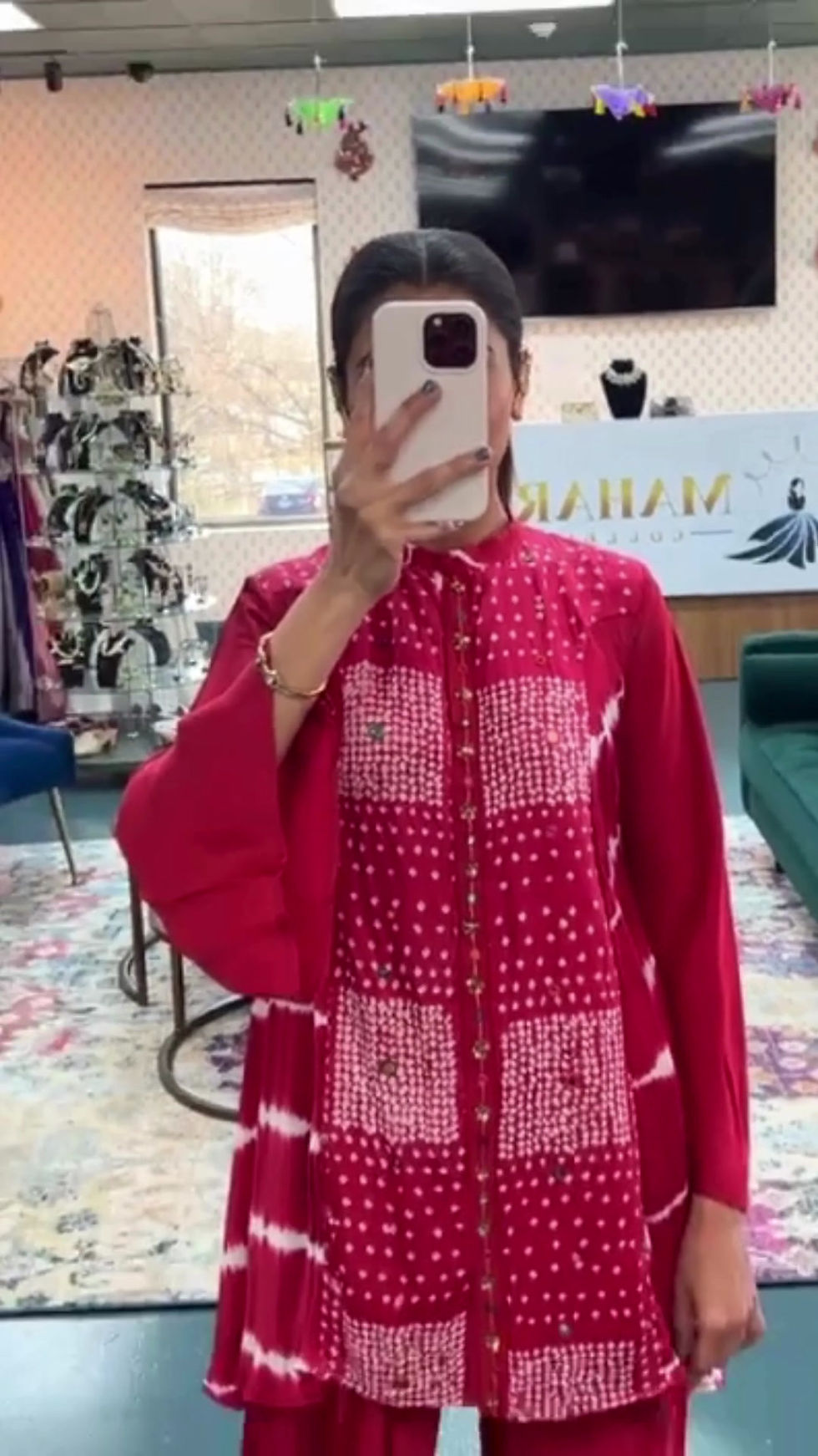 Thumbnail: RED TUNIC AND PANT SET