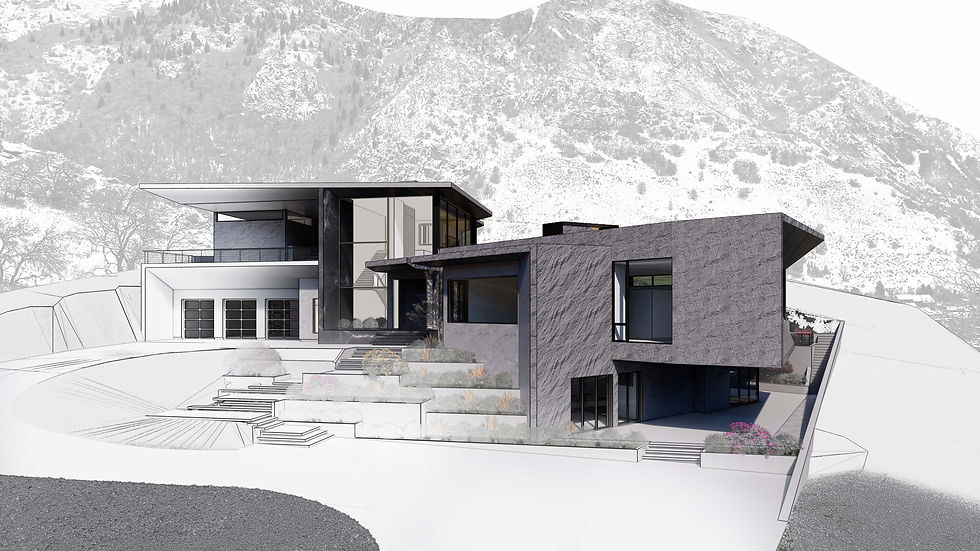 High angle view of architect reviewing blueprints on a construction site