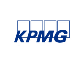 Blue KPMG logo on black background. KPMG Esgtech
