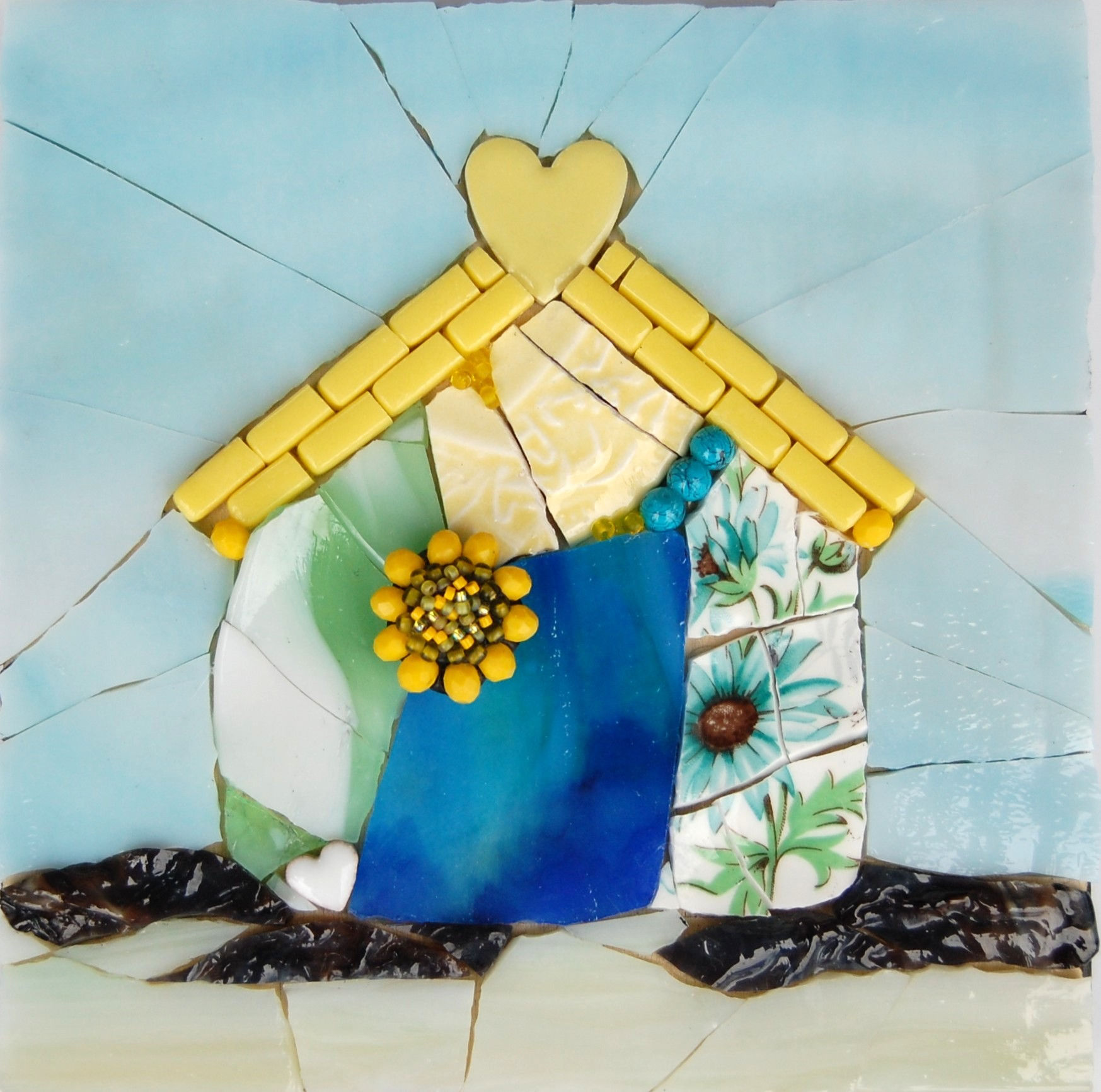 Heart House - Daisies_6"x 6" Frameless Ready-to-Hang