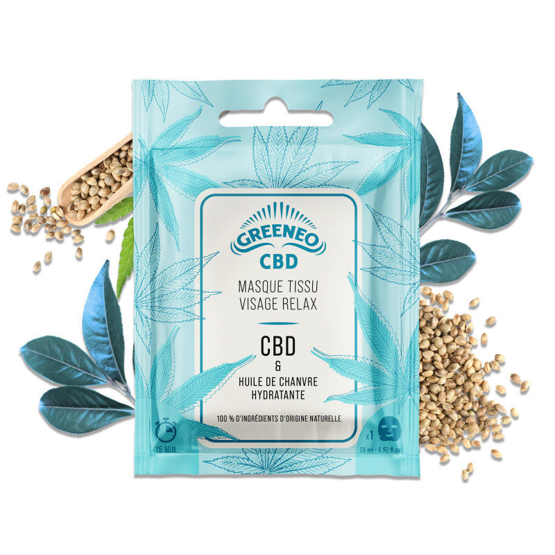Masque en Tissu Hydratant Visage au CBD GREENEO