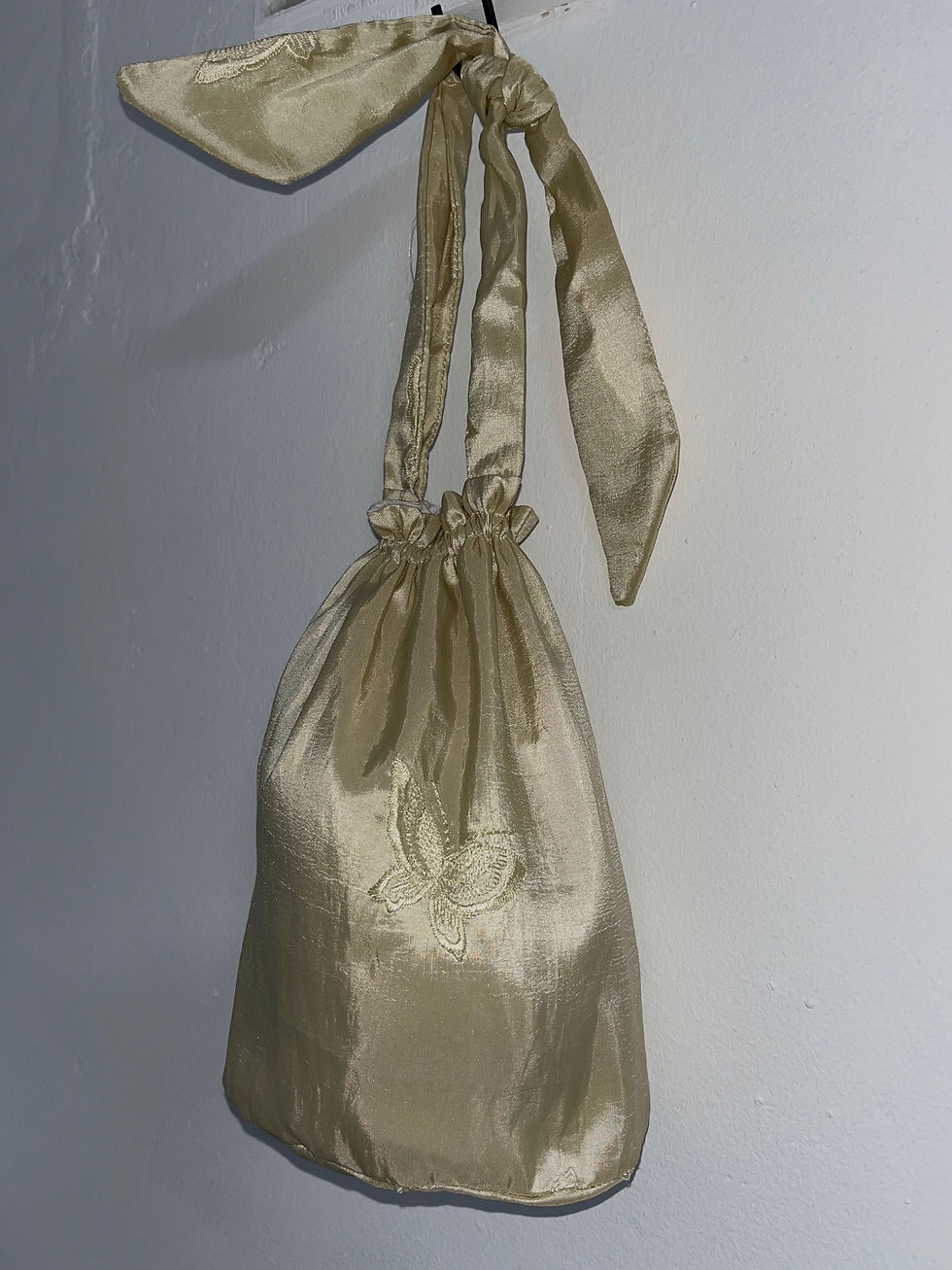 Thumbnail: Satin butterfly bucket bag