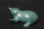 Miniature : Taupe verte bleue en bronze, L 13 cm, sculpture de Christian Delacoux