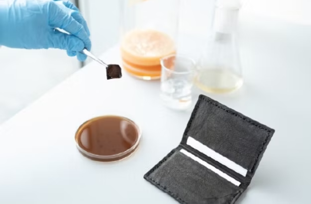 Engineering bacteria to grow a leather that dyes itself black