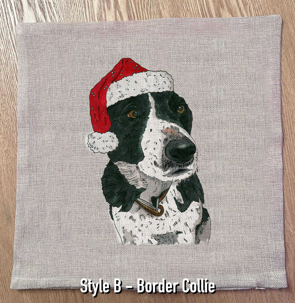 Thumbnail: Lovely Christmas Dogs rustic weave cushion covers 10 breeds to choose from 40x40