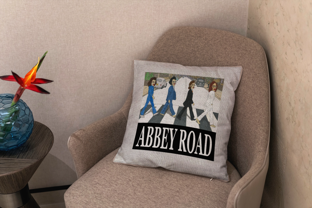 The Beatles Abbey Road rustic weave cushion cover 40 x 40 cm (16 x 16 in