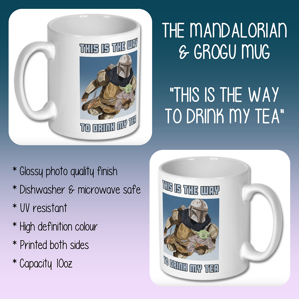 Thumbnail: Limited Edition The Mandalorian and Grogu Mug from our own Mando artwork.