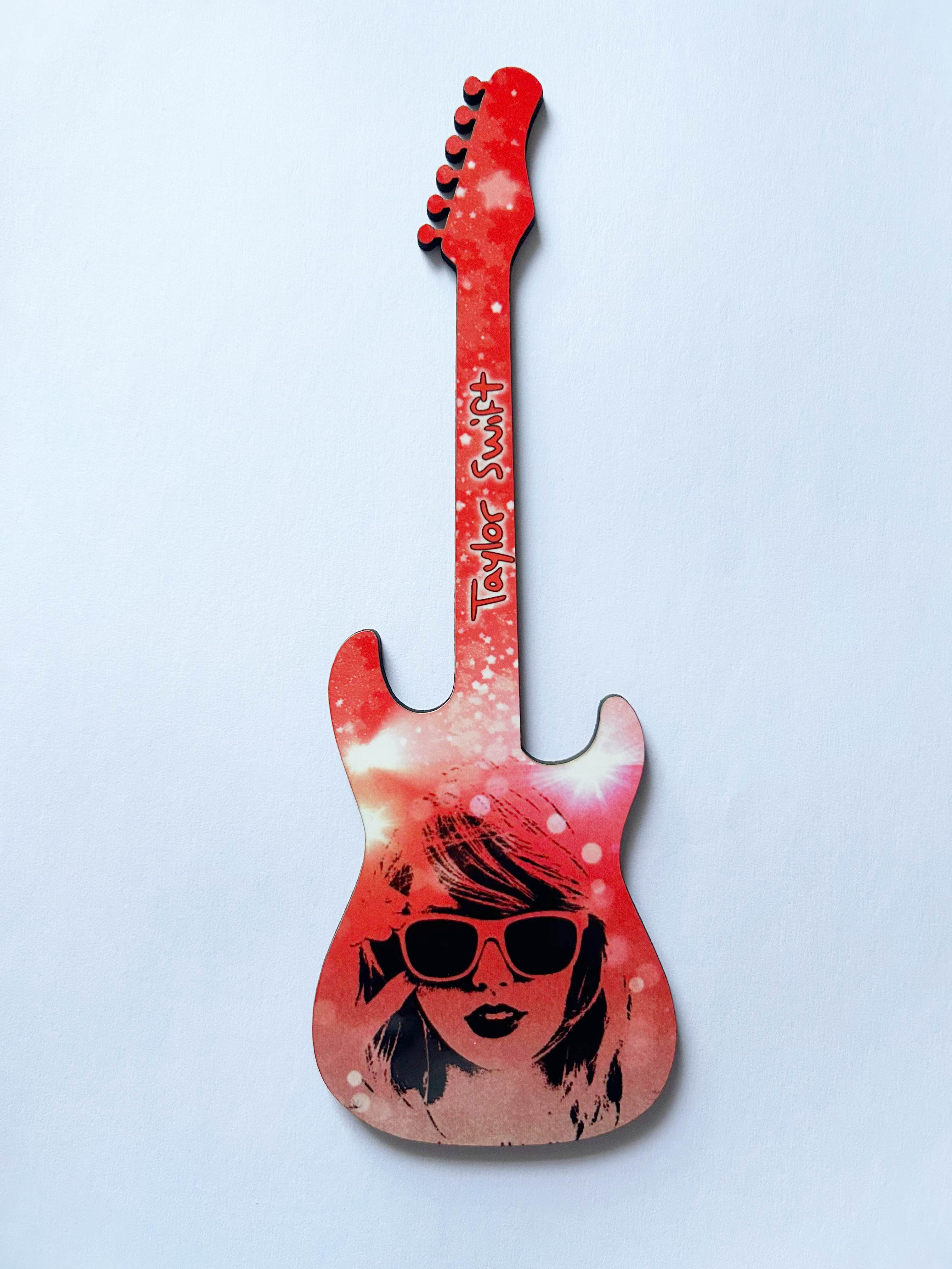 Taylor Swift rock guitar 21cm x 7cm glossy wood finish