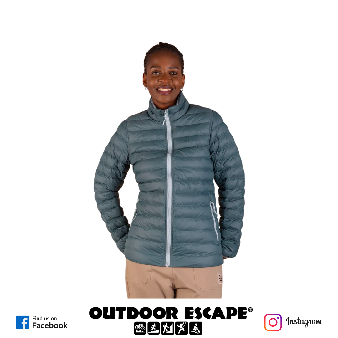 Lizzy Molleigh Ladies Reversible Thermolite Puffer Jacket - Ether/Mallard Green