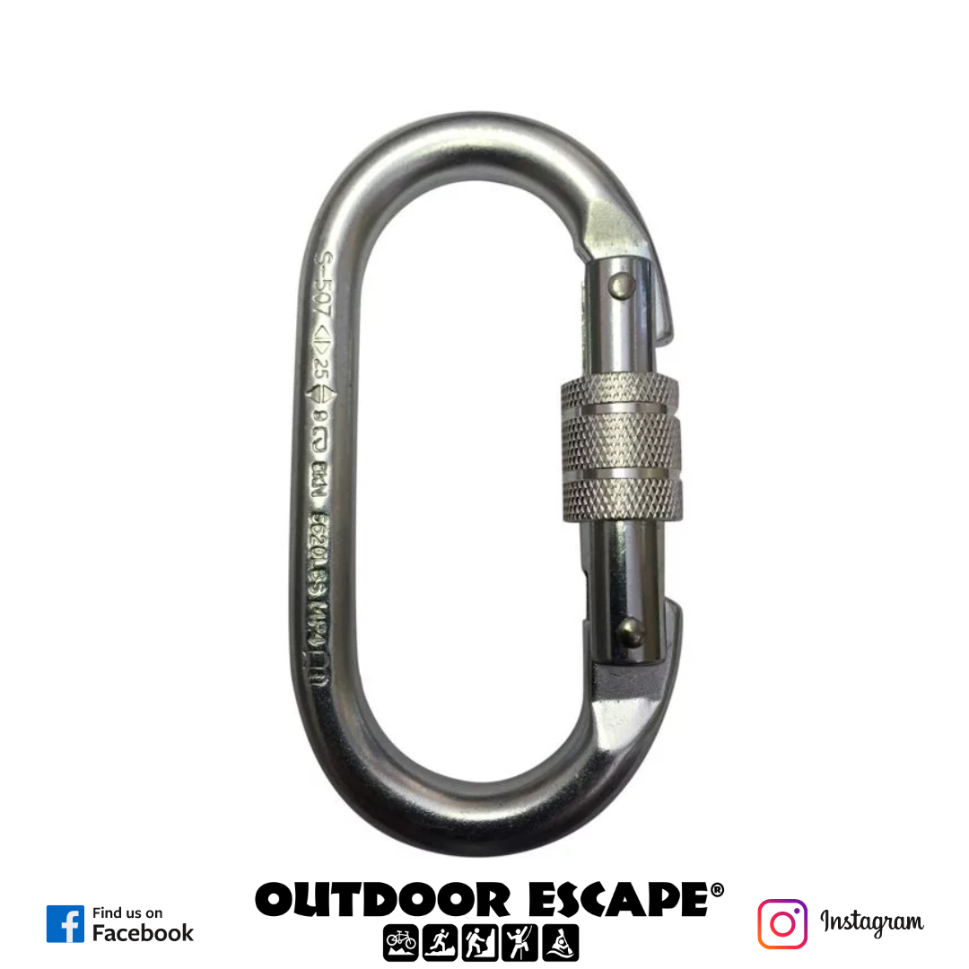 USA Steel Oval Screwgate Carabiner