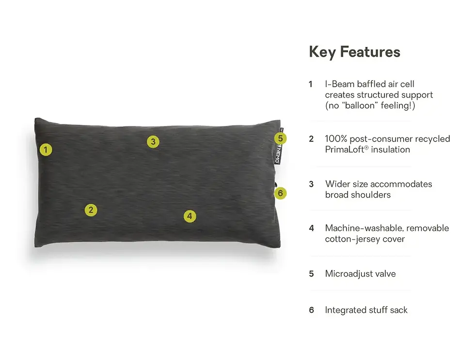 Thumbnail: Nemo Fillo Elite WIDE Ultralight Backpacking Pillow - Black Pearl