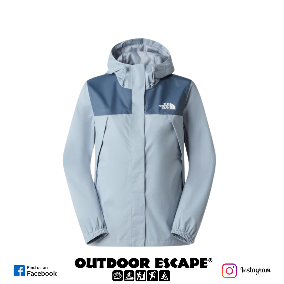 The North Face Antora Rain Jacket Ladies- Frost Grey-Granite Grey