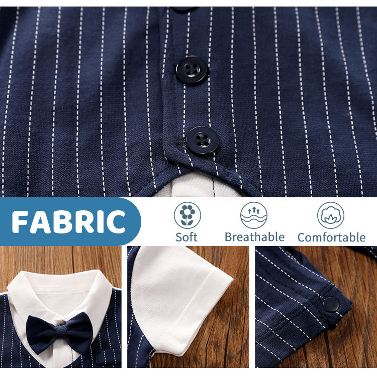 Thumbnail: 0-18 Baby Bodysuit Gentleman Style Handsome Formal Cotton Comfortable Soft Boys 