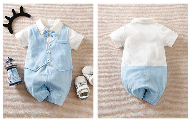 Thumbnail: 0-18 Baby Bodysuit Gentleman Style Handsome Formal Cotton Comfortable Soft Boys 