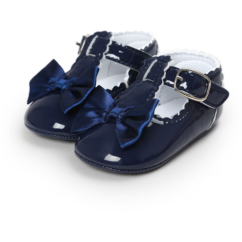 Thumbnail: Meckior Baby Girls Shoes Classic Bowknot Rubber Sole Anti-slip PU Girls Dress Sh