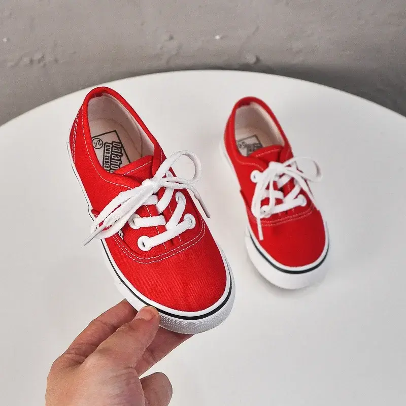 Thumbnail: Boys Girls Casual Shoes Fashion Running Shoes Solid Color Children's Canvas Shoe