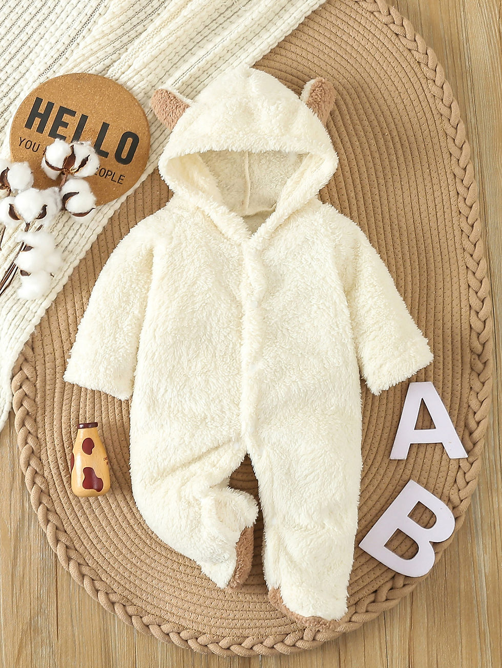 Thumbnail: Newborn Baby Rompers Spring Autumn Warm Fleece Baby Boys Costume Baby Girls Clot